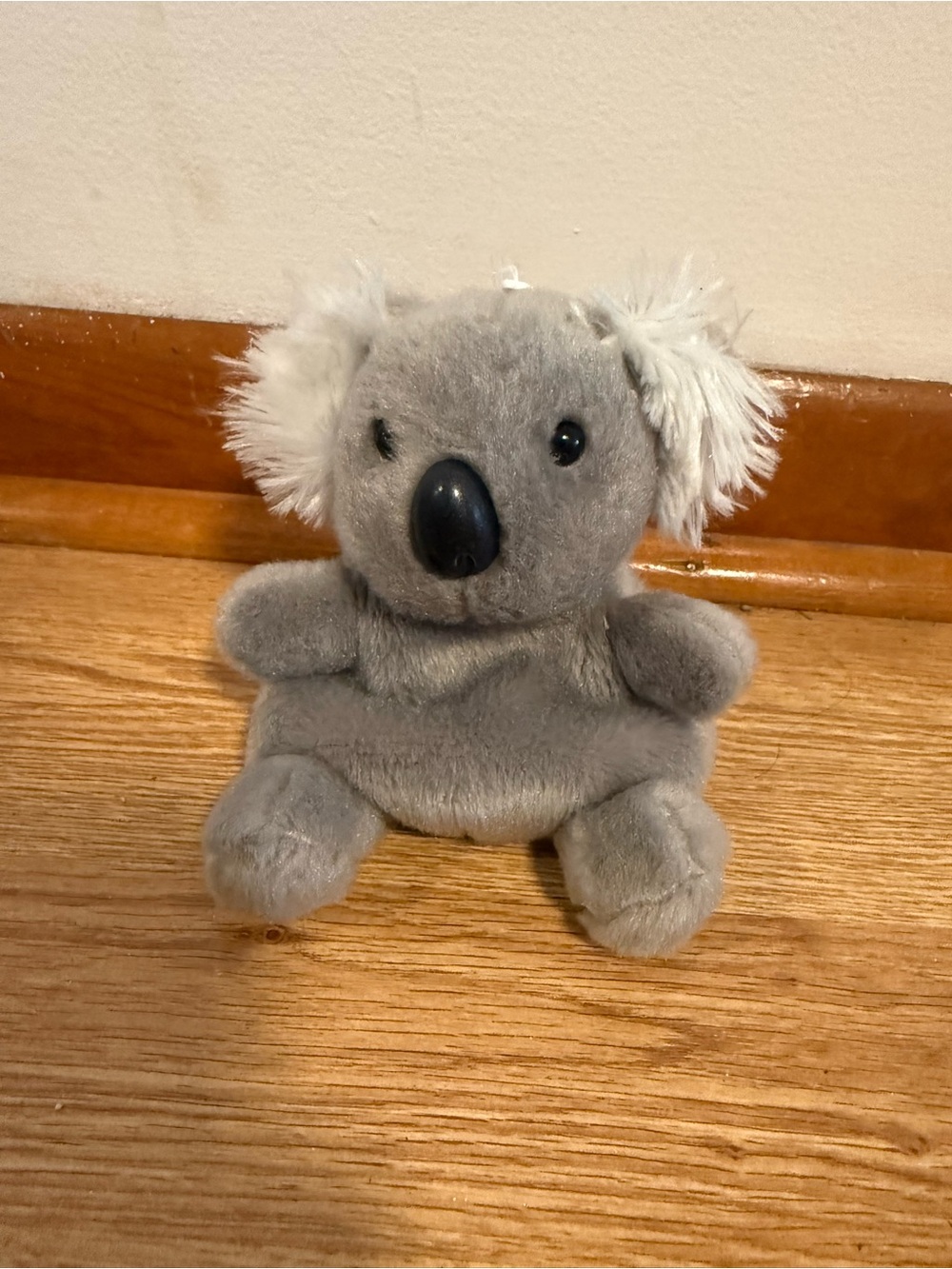 Aurora Koala Bear Bean Bag Plush Gray With White Fluffy Ears 5”